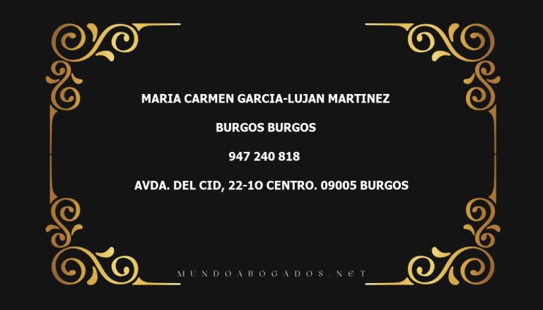 abogado Maria Carmen Garcia-Lujan Martinez en la localidad de Burgos