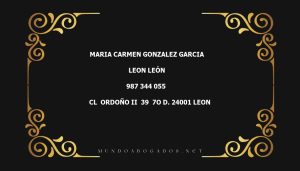 abogado Maria Carmen Gonzalez Garcia en la localidad de Leon