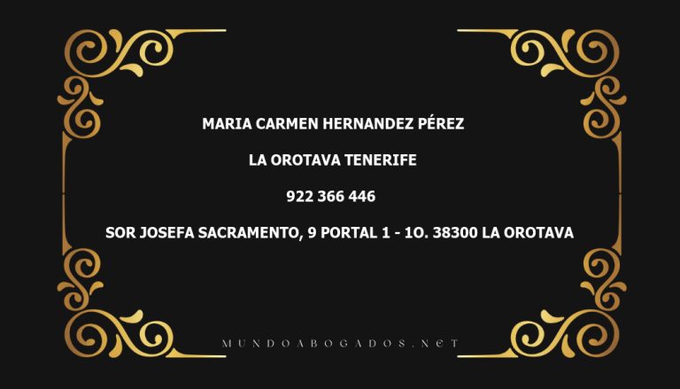 abogado Maria Carmen Hernandez Pérez en la localidad de La Orotava