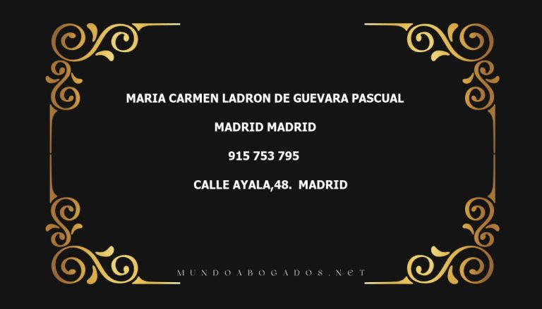 abogado Maria Carmen Ladron De Guevara Pascual en la localidad de Madrid