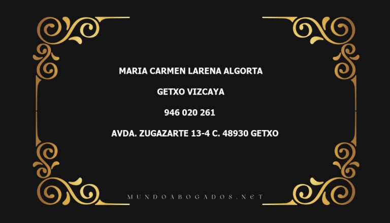 abogado Maria Carmen Larena Algorta en la localidad de Getxo