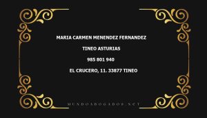 abogado Maria Carmen Menendez Fernandez en la localidad de Tineo