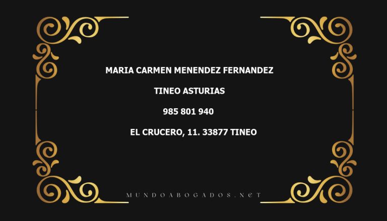 abogado Maria Carmen Menendez Fernandez en la localidad de Tineo