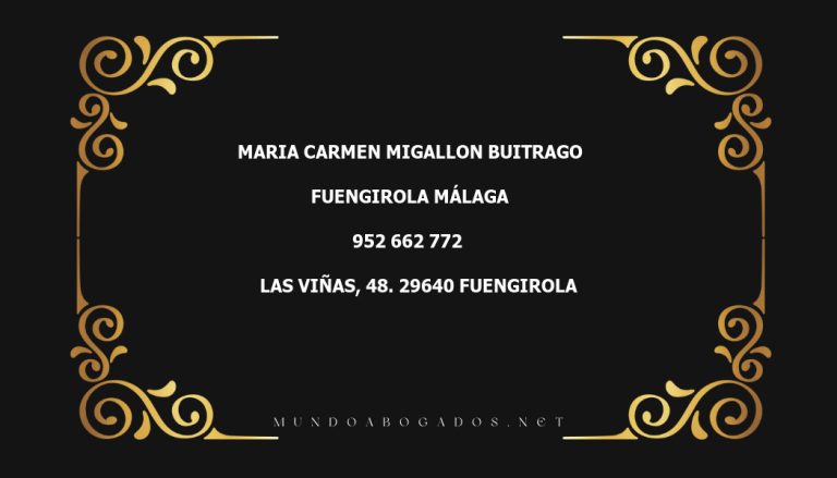 abogado Maria Carmen Migallon Buitrago en la localidad de Fuengirola