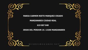 abogado Maria Carmen Nieto Marquez Criado en la localidad de Manzanares