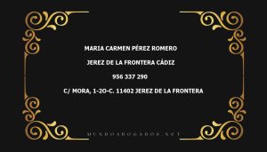 abogado Maria Carmen Pérez Romero en la localidad de Jerez de la Frontera