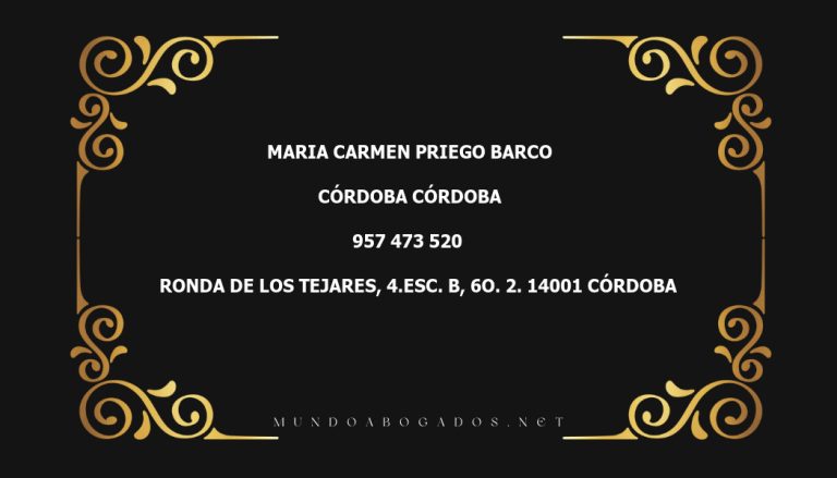 abogado Maria Carmen Priego Barco en la localidad de Córdoba