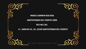 abogado Maria Carmen Roa Roa en la localidad de Santisteban del Puerto