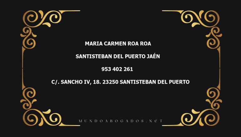 abogado Maria Carmen Roa Roa en la localidad de Santisteban del Puerto