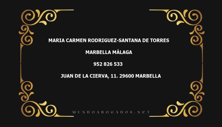 abogado Maria Carmen Rodriguez-Santana De Torres en la localidad de Marbella