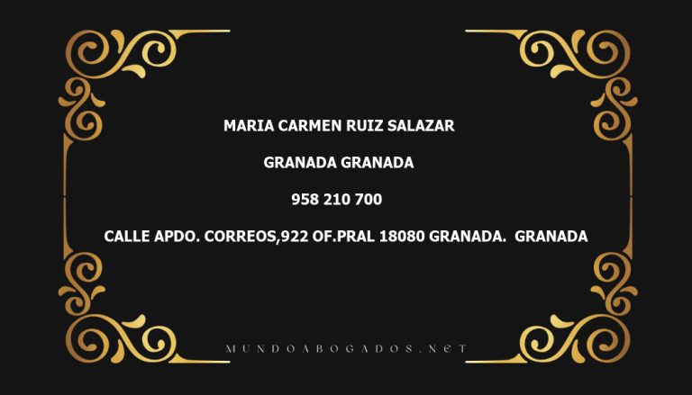 abogado Maria Carmen Ruiz Salazar en la localidad de Granada