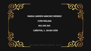 abogado Maria Carmen Sanchez Mendez en la localidad de Coín