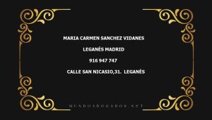 abogado Maria Carmen Sanchez Vidanes en la localidad de Leganés