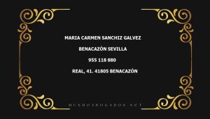 abogado Maria Carmen Sanchiz Galvez en la localidad de Benacazón