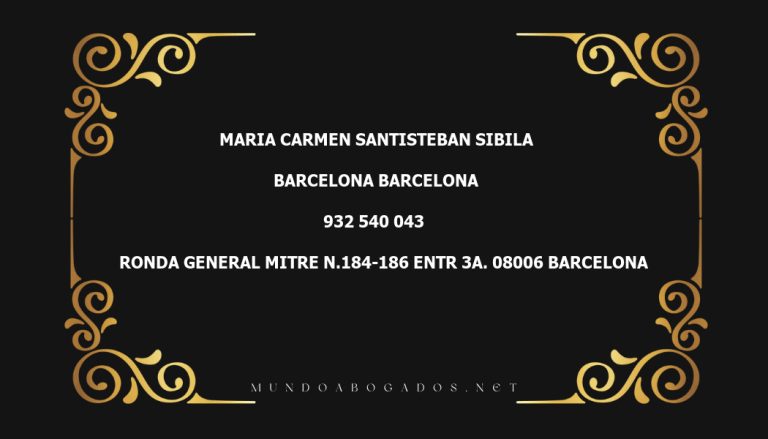 abogado Maria Carmen Santisteban Sibila en la localidad de Barcelona