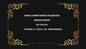 abogado Maria Carmen Santos De Quevedo en la localidad de Burgos