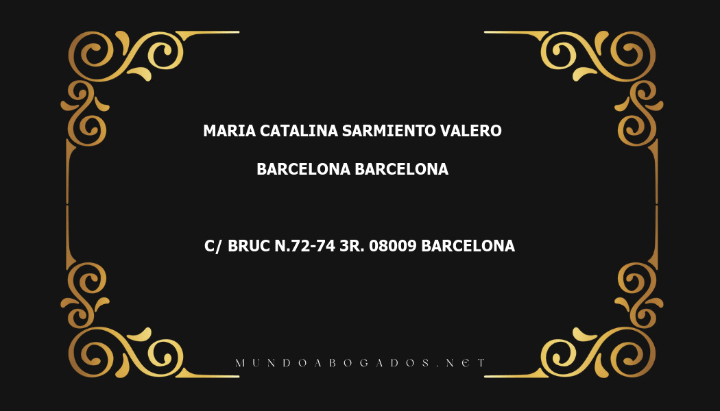 abogado Maria Catalina Sarmiento Valero en la localidad de Barcelona