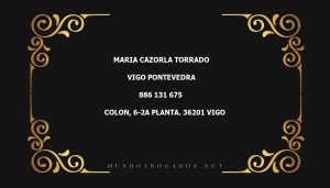 abogado Maria Cazorla Torrado en la localidad de Vigo