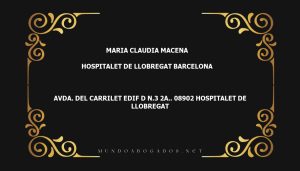 abogado Maria Claudia Macena en la localidad de Hospitalet de Llobregat