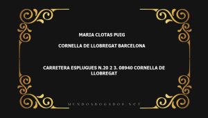 abogado Maria Clotas Puig en la localidad de Cornella de Llobregat