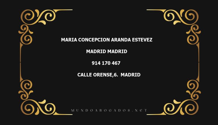 abogado Maria Concepcion Aranda Estevez en la localidad de Madrid