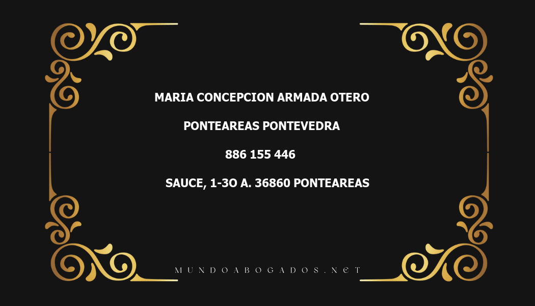 abogado Maria Concepcion Armada Otero en la localidad de Ponteareas