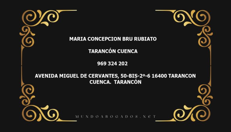 abogado Maria Concepcion Bru Rubiato en la localidad de Tarancón