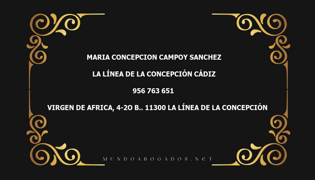 abogado Maria Concepcion Campoy Sanchez en la localidad de La Línea de la Concepción