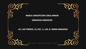 abogado Maria Concepcion Cinca Anson en la localidad de Zaragoza