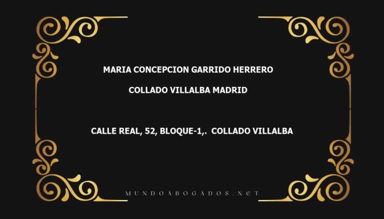 abogado Maria Concepcion Garrido Herrero en la localidad de Collado Villalba