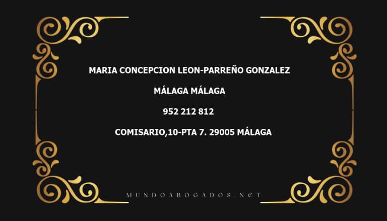 abogado Maria Concepcion Leon-Parreño Gonzalez en la localidad de Málaga