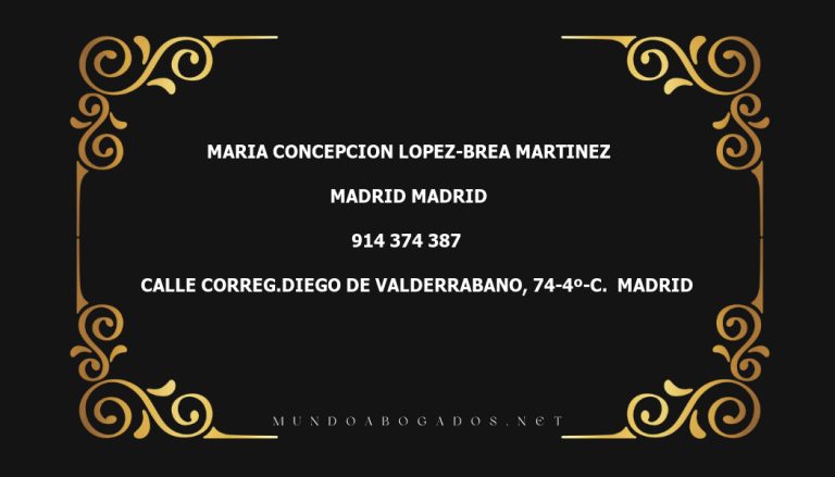 abogado Maria Concepcion Lopez-Brea Martinez en la localidad de Madrid