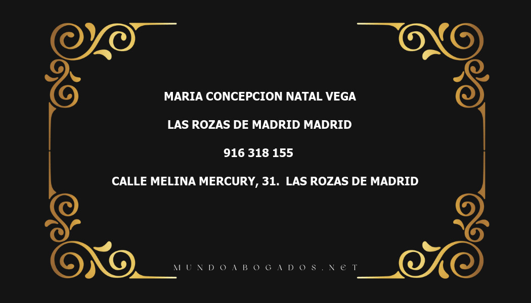 abogado Maria Concepcion Natal Vega en la localidad de Las Rozas de Madrid