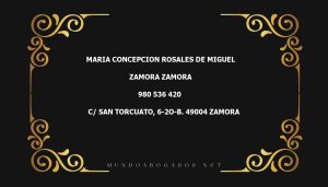 abogado Maria Concepcion Rosales De Miguel en la localidad de Zamora