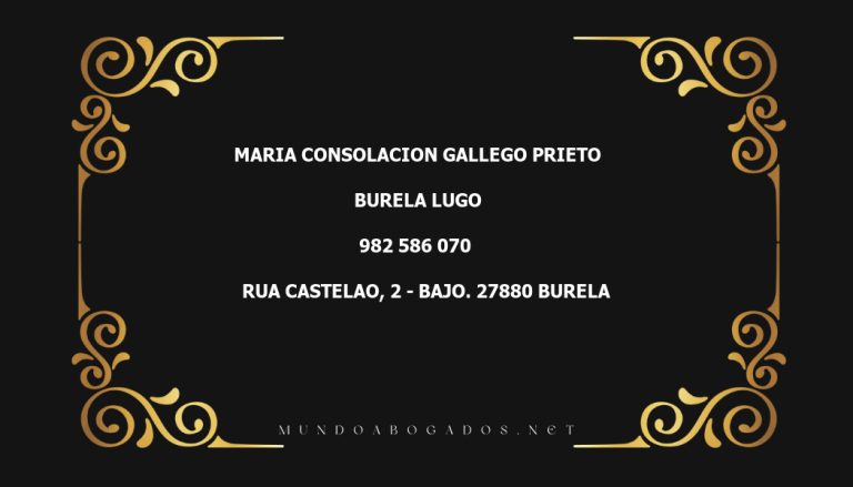 abogado Maria Consolacion Gallego Prieto en la localidad de Burela