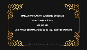 abogado Maria Consolacion Gutierrez Gonzalez en la localidad de Benajarafe