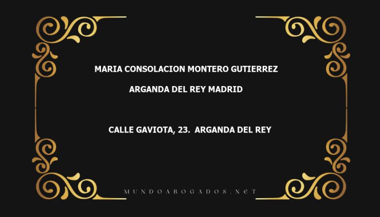 abogado Maria Consolacion Montero Gutierrez en la localidad de Arganda del Rey