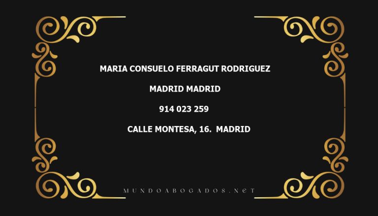 abogado Maria Consuelo Ferragut Rodriguez en la localidad de Madrid