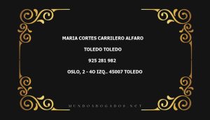 abogado Maria Cortes Carrilero Alfaro en la localidad de Toledo