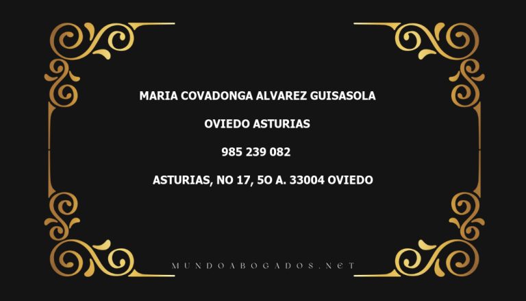 abogado Maria Covadonga Alvarez Guisasola en la localidad de Oviedo