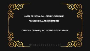 abogado Maria Cristina Callejon Eickelmann en la localidad de Pozuelo de Alarcon