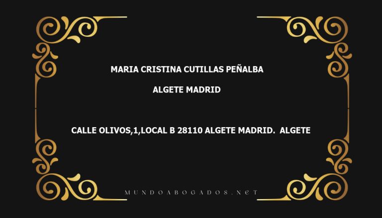 abogado Maria Cristina Cutillas Peñalba en la localidad de Algete