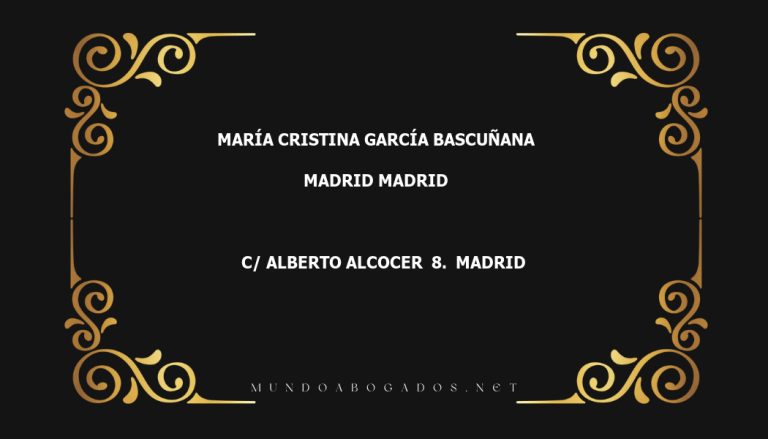 abogado María Cristina García Bascuñana en la localidad de Madrid