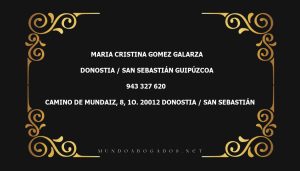 abogado Maria Cristina Gomez Galarza en la localidad de Donostia / San Sebastián