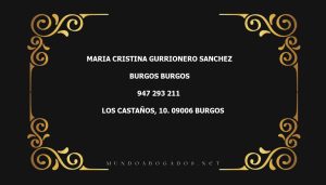 abogado Maria Cristina Gurrionero Sanchez en la localidad de Burgos