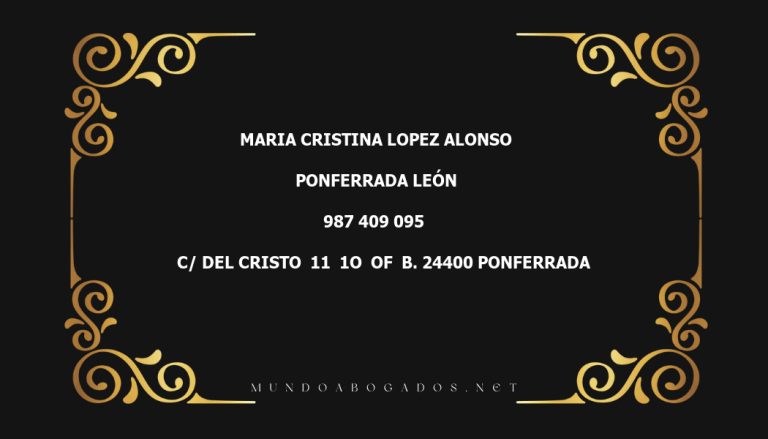 abogado Maria Cristina Lopez Alonso en la localidad de Ponferrada