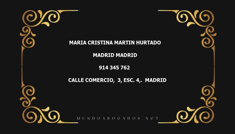 abogado Maria Cristina Martin Hurtado en la localidad de Madrid