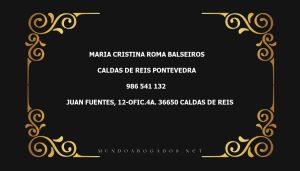 abogado Maria Cristina Roma Balseiros en la localidad de Caldas de Reis