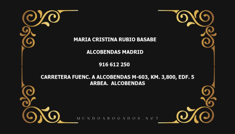 abogado Maria Cristina Rubio Basabe en la localidad de Alcobendas