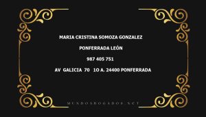 abogado Maria Cristina Somoza Gonzalez en la localidad de Ponferrada